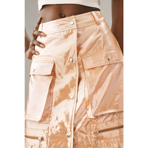 Let Me Be Metallic Cargo Maxi Skirt - New XS - Picture 5 of 8